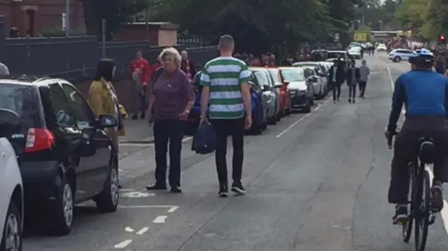 Celtic fan near Old Trafford