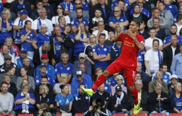 Roberto Firmino celebrates