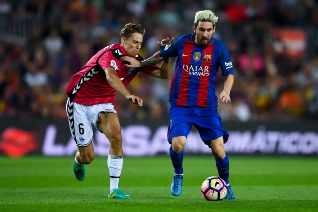 Lionel Messi in action for Barcelona