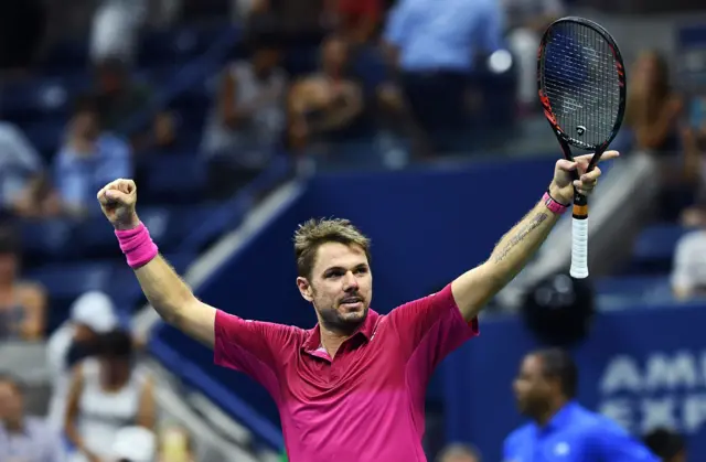 Stan Wawrinka of Switzerland celebrates