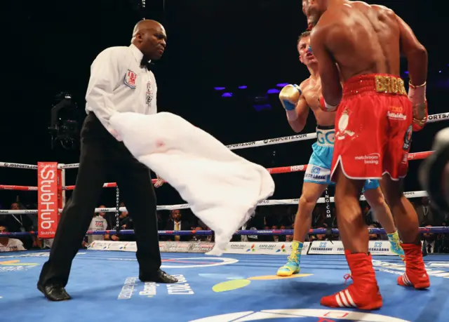 The towel is thrown in from Kell Brook's corner