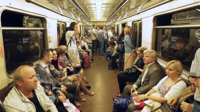 Subway car in Moscow