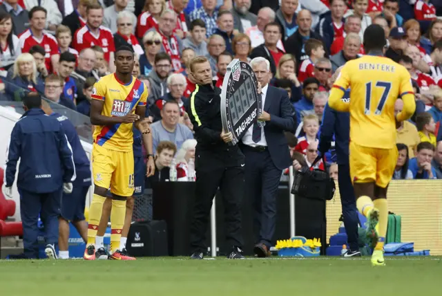 Jonathan Benteke comes on for Christian Benteke