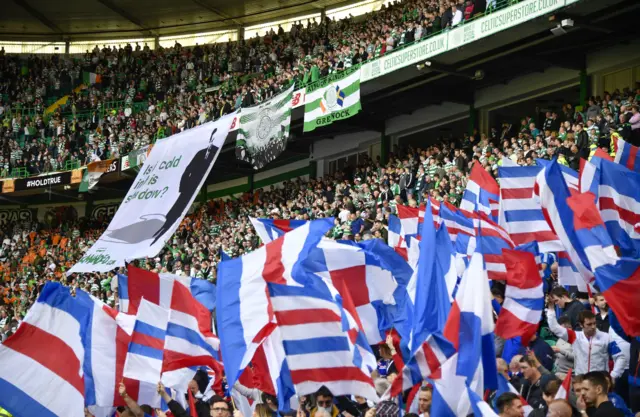 It's a colourful scene at Celtic Park