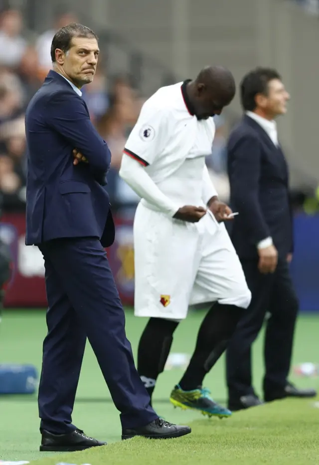 Stefano Okaka waits to substituted on