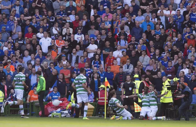 Celtic celebrate the opening goal