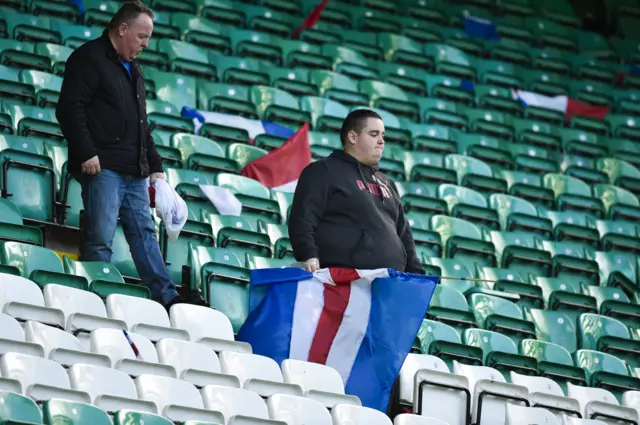 Rangers fans exit Celtic Park