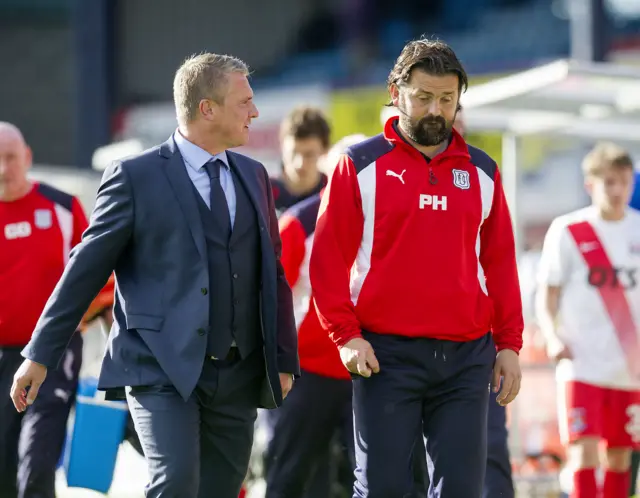 Kilmarnock manager Lee Clark and Dundee counterpart Paul Hartley