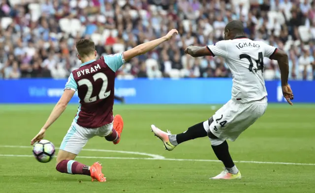 Watford's Odion Ighalo scores