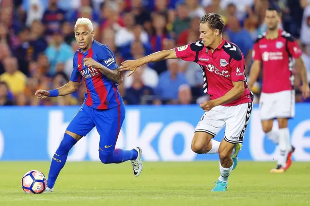 Neymar in action for Barcelona