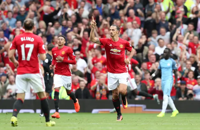 Zlatan celebrates