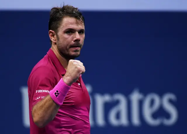 Stan Wawrinka of Switzerland reacts