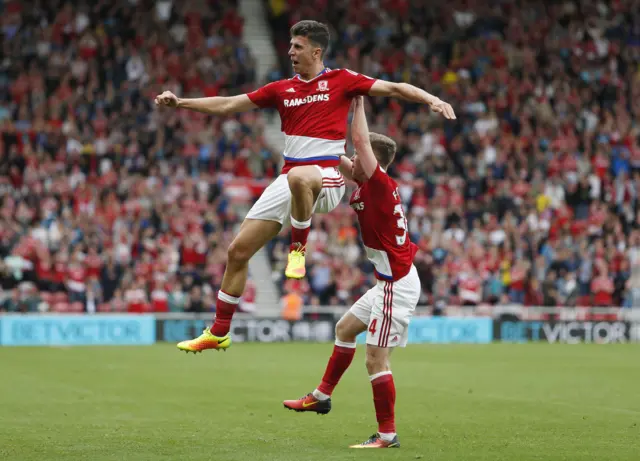 Daniel Ayala celebrates