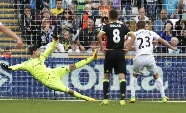 Sigurdsson scores Swansea's first goal