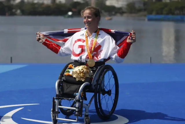 Rachel Morris celebrates