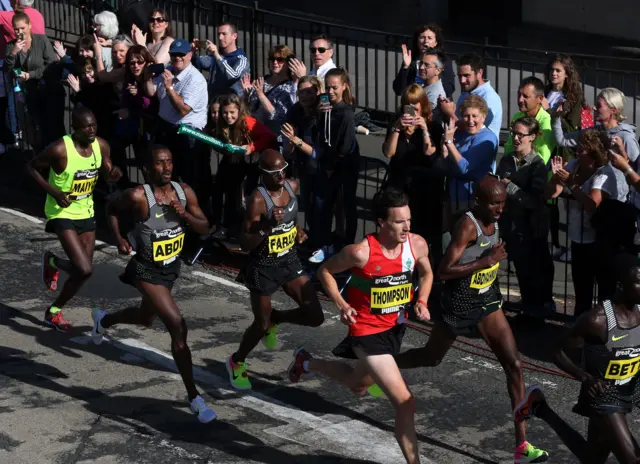 Mo Farah in the Great North Run