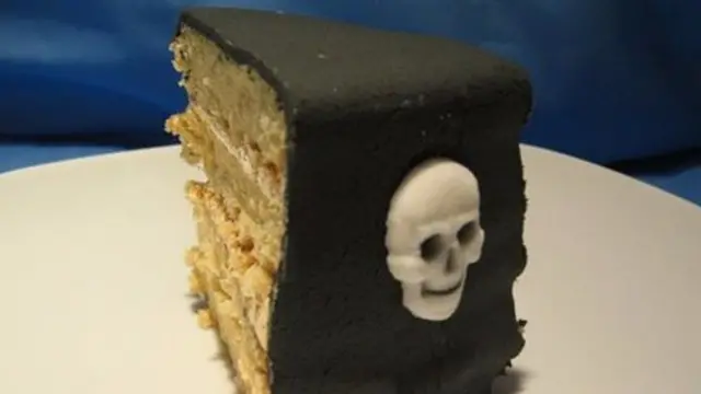 Sponge cake with skull