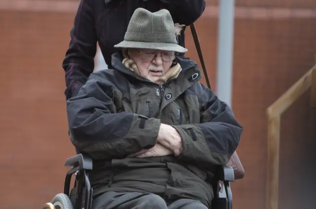 James McCann in a wheelchair outside an earlier court appearance