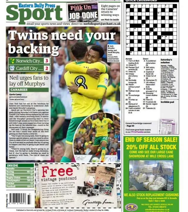 Back page of the EDP