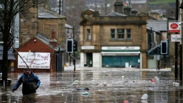 Homes and businesses had to be evacuated in Hebden Bridge during the floods
