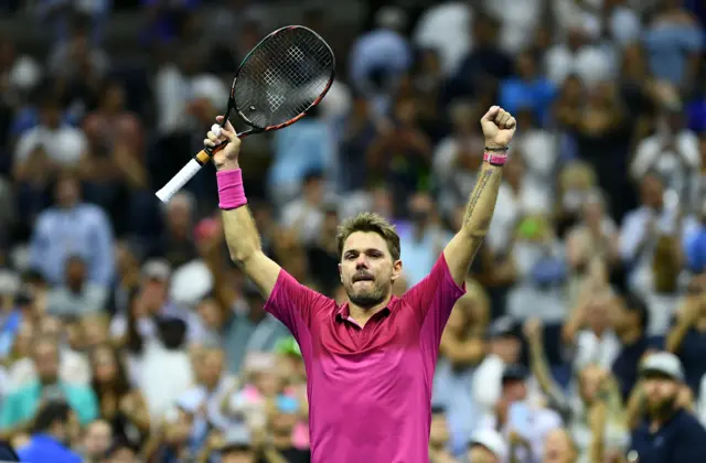 Stan Wawrinka of Switzerland celebrates