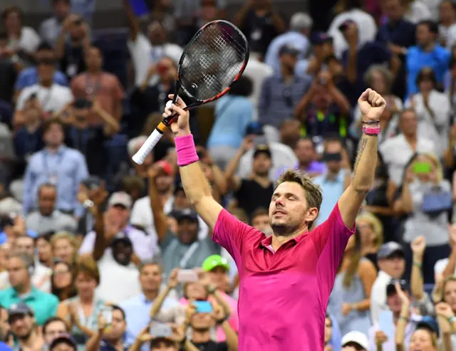 Stan Wawrinka of Switzerland celebrates