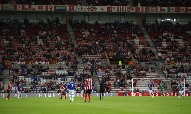 Stadium of Light with many empty seats