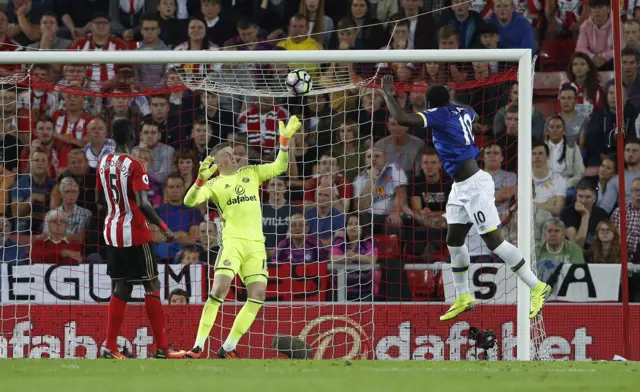 Lukaku scores his second header of the night