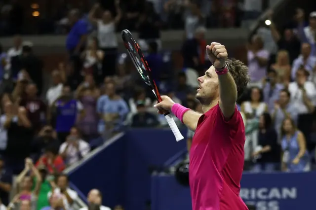 Stan Wawrinka of Switzerland celebrates