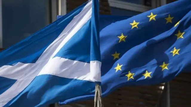 Saltire and EU flag