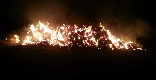 Hay fire