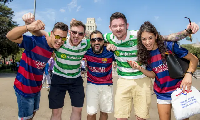 Barcelona and Celtic fans