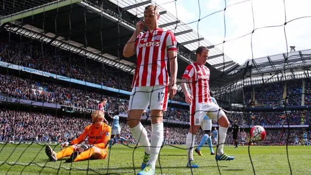 Dejected Stoke City players after conceding a goal this season