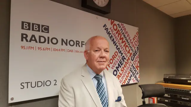 William Armstrong in the Radio Norfolk studio