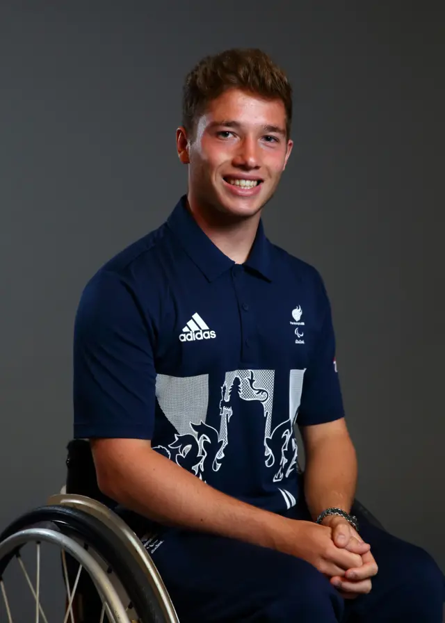 Alfie Hewett, in wheelchair