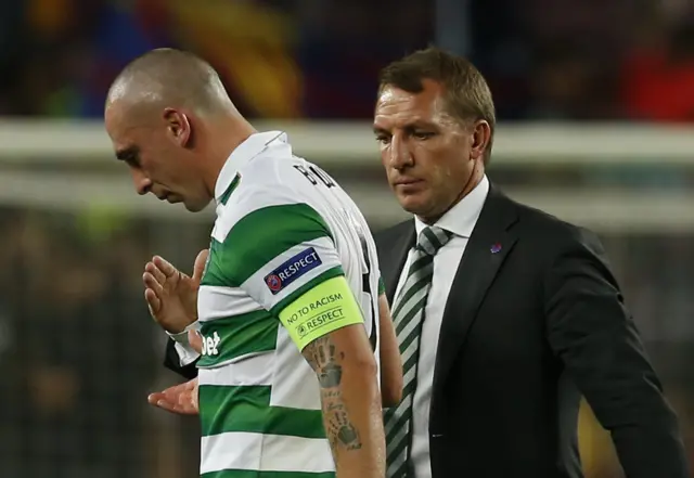 Scott Brown and Brendan Rodgers at full time