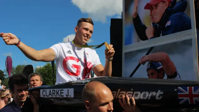 Joe Clarke at his homecoming parade