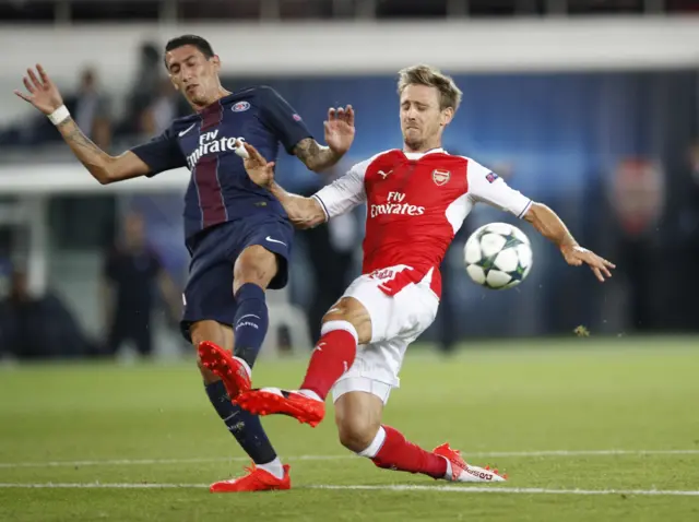 Nacho Monreal tackles Angel Di Maria