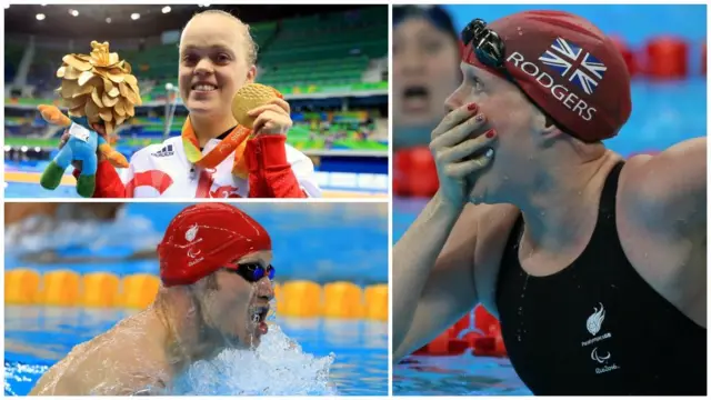 Ellie Simmonds, Susie Rodgers and Sascha Kindred all won swimming gold medals on day five of the Rio Paralympics