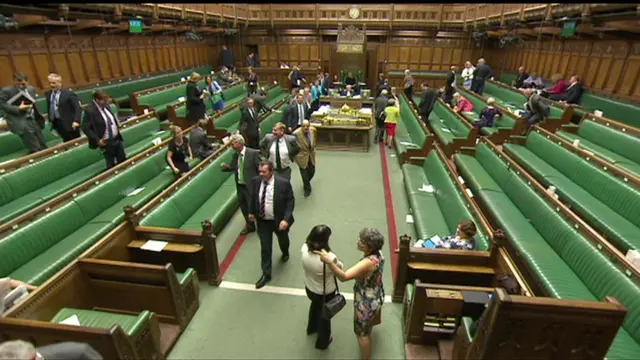 MPs to file out of the chamber and register their vote in person.