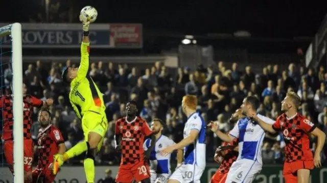 Neil Etheridge pulled off numerous saves to deny Bristol Rovers a second league win of 2016-17