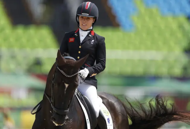Sophie Wells wins gold in the dressage grade 4 individual championship test at the Rio Paralympics