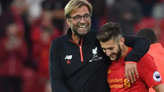 Jurgen Klopp and Adam Lallana