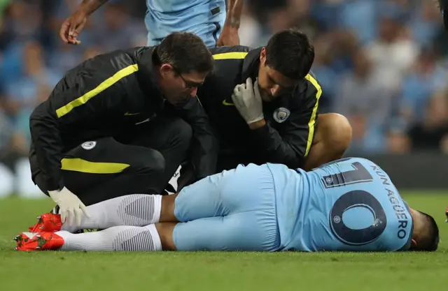 Sergio Aguero injured