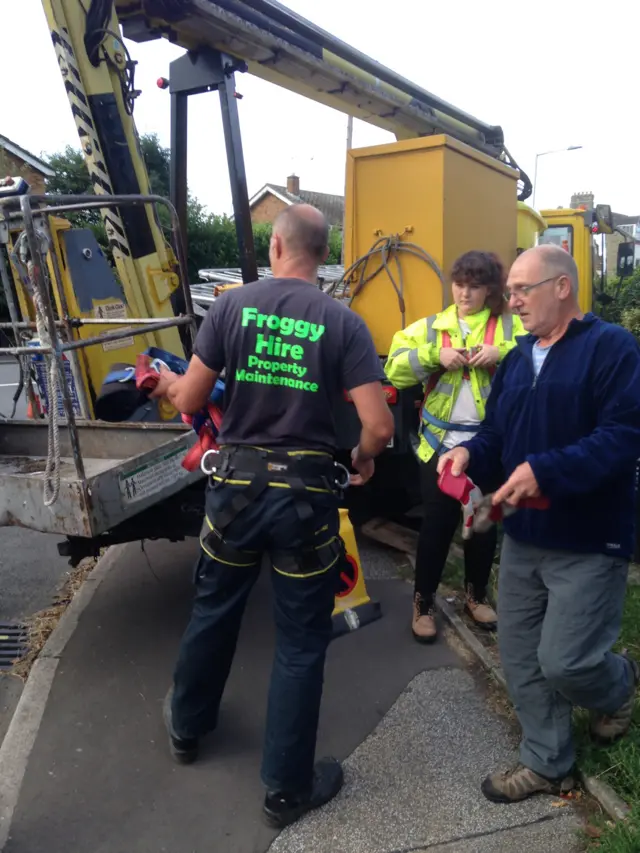 Rescue team before they set off to retrieve the iguana