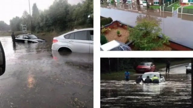 Pictures of flooded roads