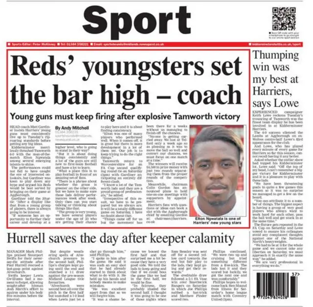 Kidderminster Shuttle back page