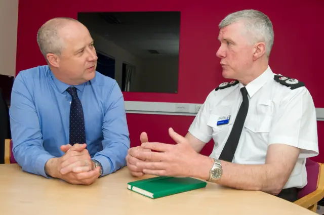 Stephen Mold with chief constable Simon Edens