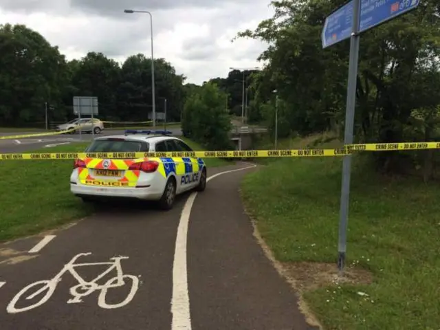 Scene of the incident in Hardingstone Lane, Hardingstone in July