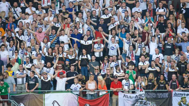 Dundalk fans at the match against AZ Alkmaar